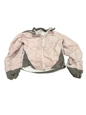 Reebok Windbreaker Jacket Womens Small Pink Gray Colorblock Full Zip Vintage